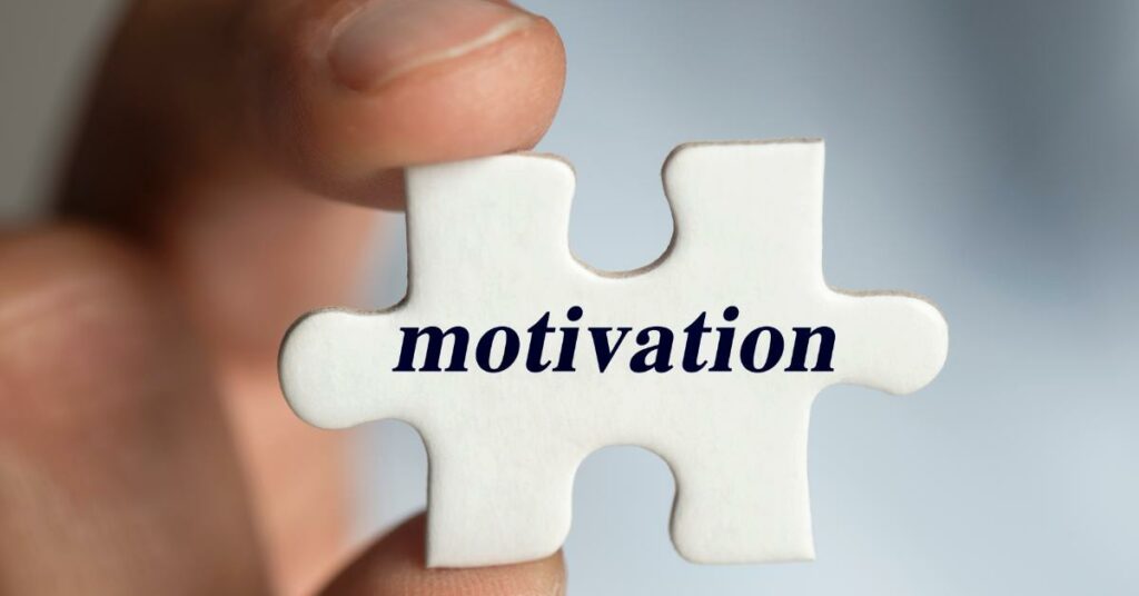 Puzzle piece that says motivation