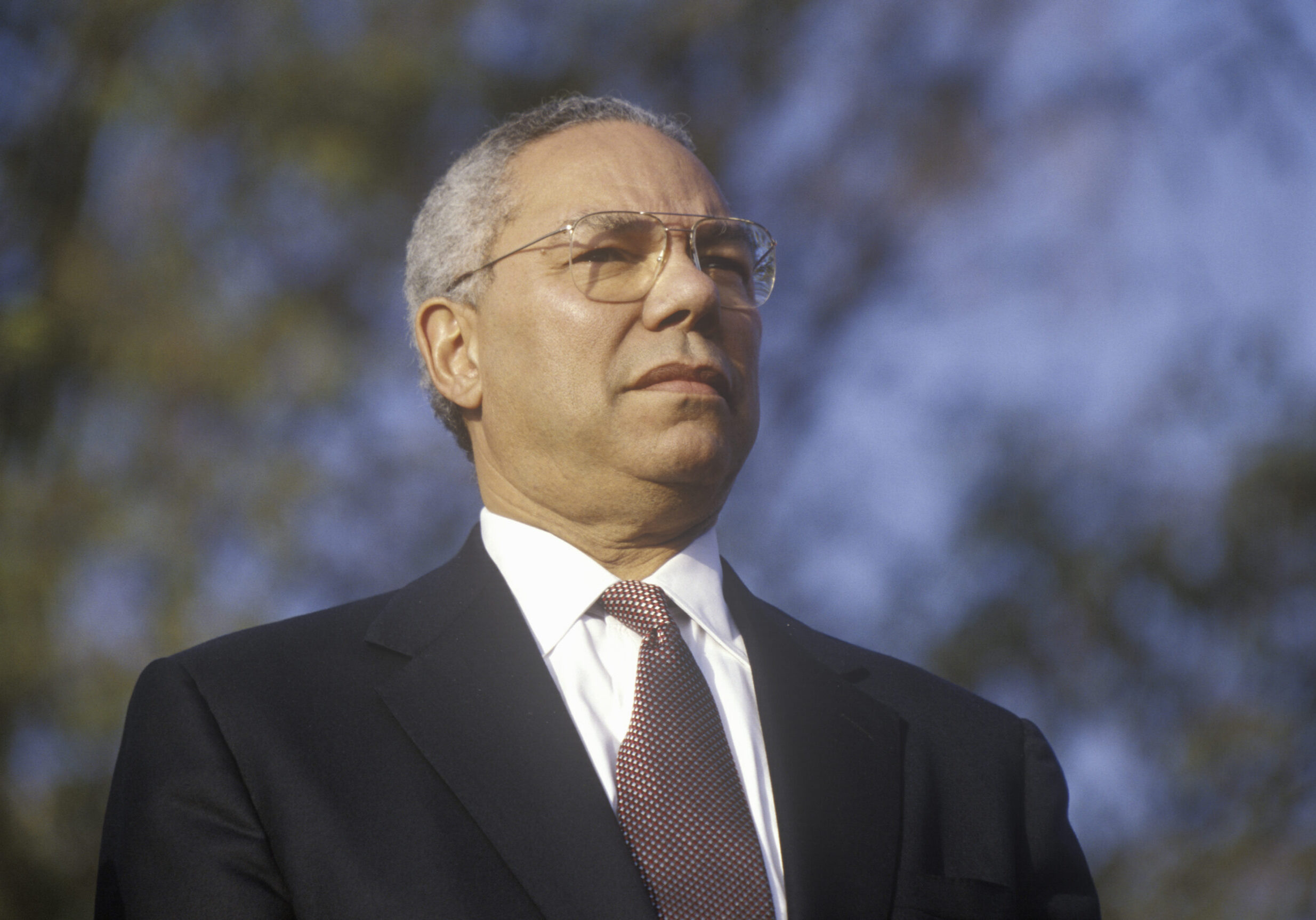 Colin,Powell,At,A,Bush/cheney,Campaign,Rally,In,Costa,Mesa,