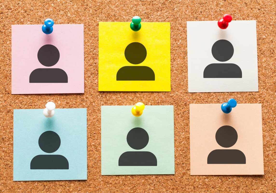 hiring candidates on post-it notes